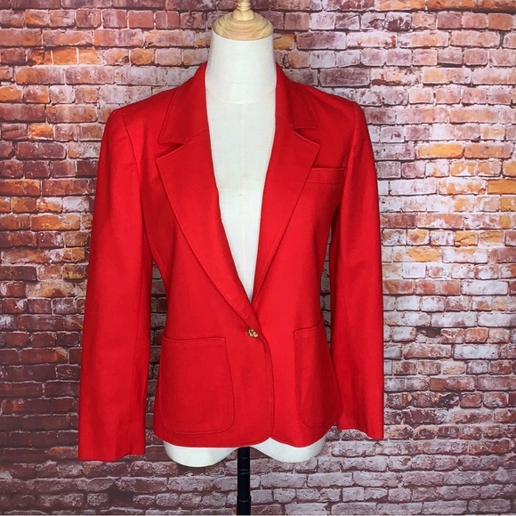 Vintage Pendleton Red Classic Wool Blazer Jacket - Picture 1 of 10